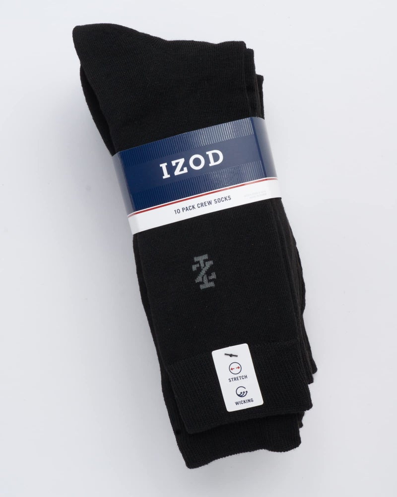 IZOD Menâ€™s Dress Socks - Lightweight Comfort Crew Sock (10 Pack) - Image 2